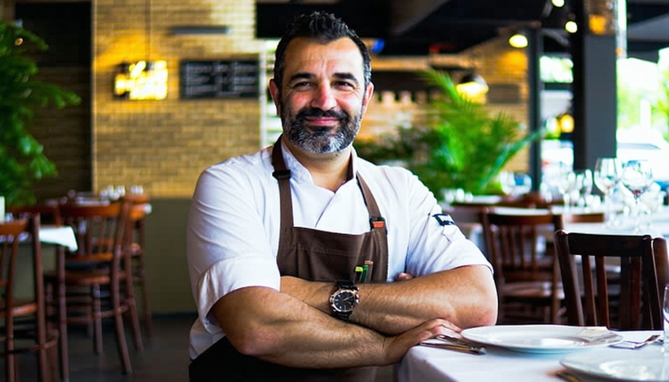 Restaurant owner reviewing financing options for new kitchen equipment