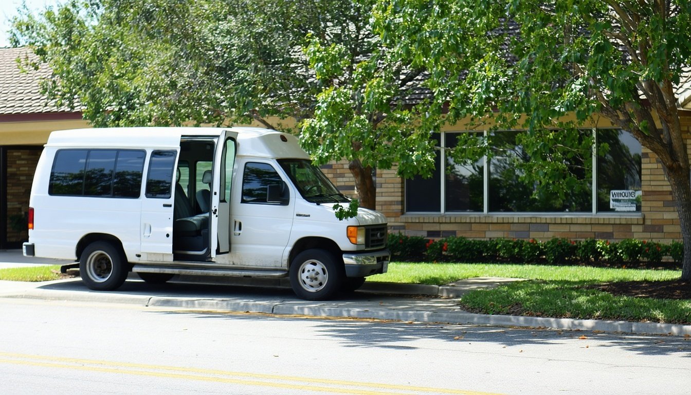  Shuttle van providing transportation to after-school center